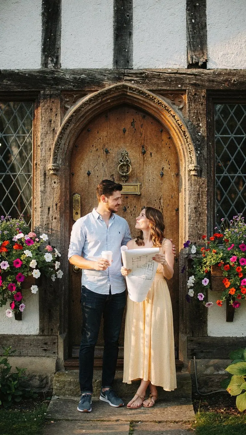 Кухня тюдоровского дома с современными удобствами и классическим дизайном.